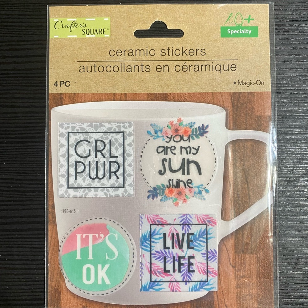 Ceramic Stickers Set with Colorful Designs